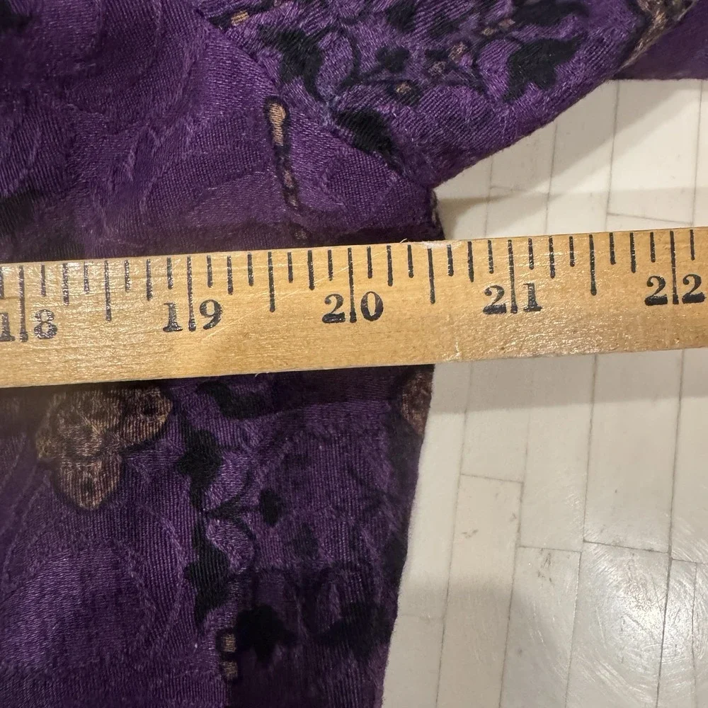Vintage Coldwater Creek Women's Size 10 Med Purple Floral Cotton Open Jacket‎